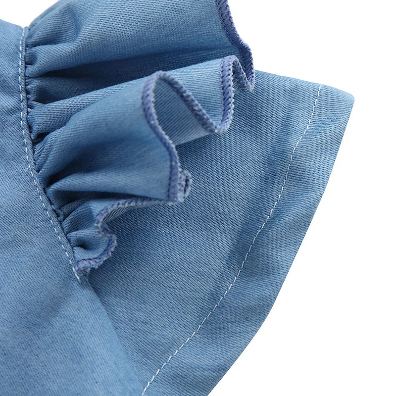 2019 Piglet Tail Design Skirt  Kid  Bow Skirt  With Pocket Baby Girl Denim  Skirts