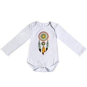 Cartoon letters loving heart white long sleeve cotton baby romper
