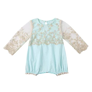 Beautiful and Convenient Baby Girls Boutique Clothing Long Sleeve Diaper Dressy Rompers