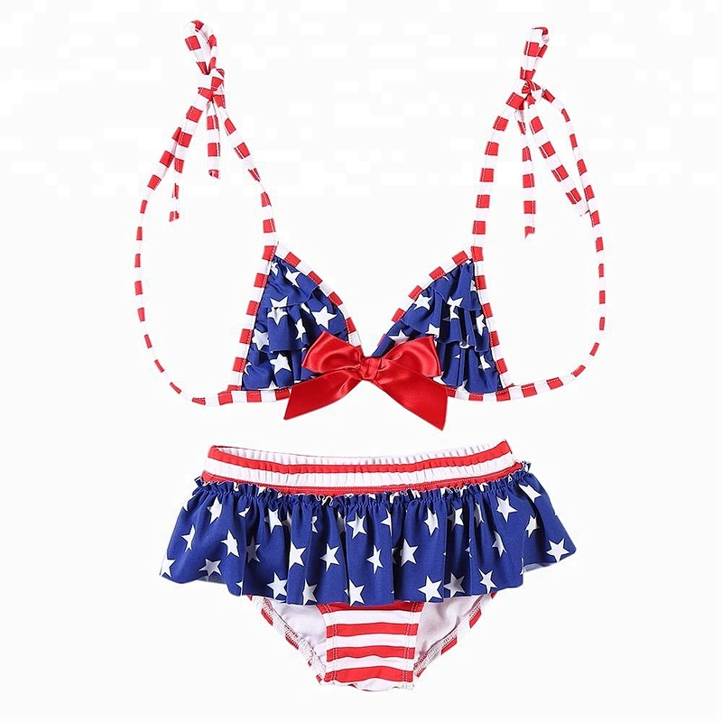 2018 Fashionable Cute Girls Swimwear Child Swimsuit Kids Bikini Swimsuit For 4th Of July