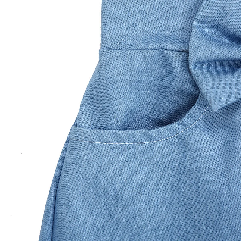 2019 Piglet Tail Design Skirt  Kid  Bow Skirt  With Pocket Baby Girl Denim  Skirts