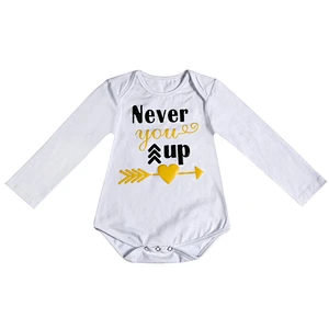 Cartoon letters loving heart white long sleeve cotton baby romper