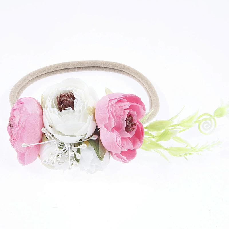 Handmade Nylon Baby Girl Headband with Flower