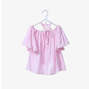 New design white lace off shoulder baby shirt for kids