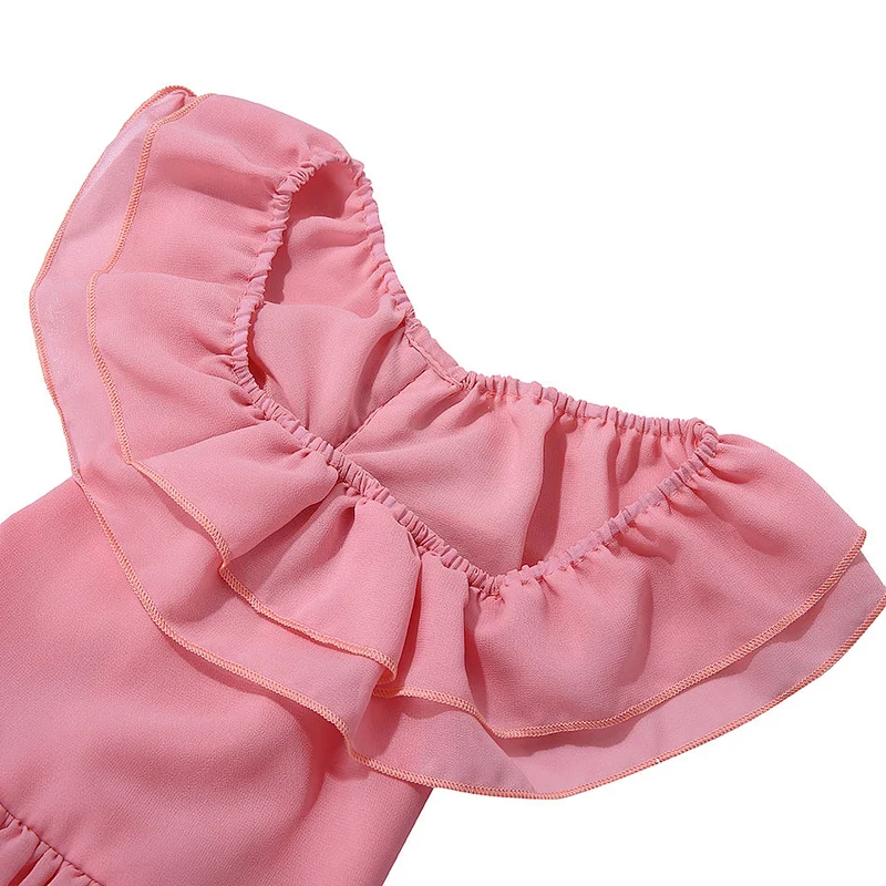 High quality polyester little children baby girls party flower dresses