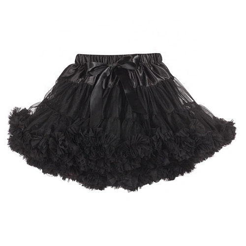 Infant and Toddler Girls Black Swan Fluffy Mini Pettiskirt with Tulle Ruffles