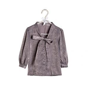 Best Discount Cute Long Sleeve Children's Girls Cotton Bow Knot Girls Long Top