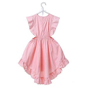 Factory Selling Cheap Plain White Flower Girls Cotton Dress for Baby Girls