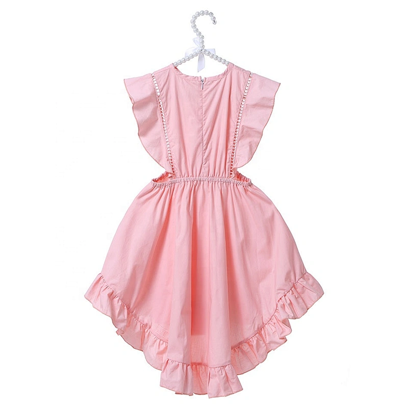Factory Selling Cheap Plain White Flower Girls Cotton Dress for Baby Girls