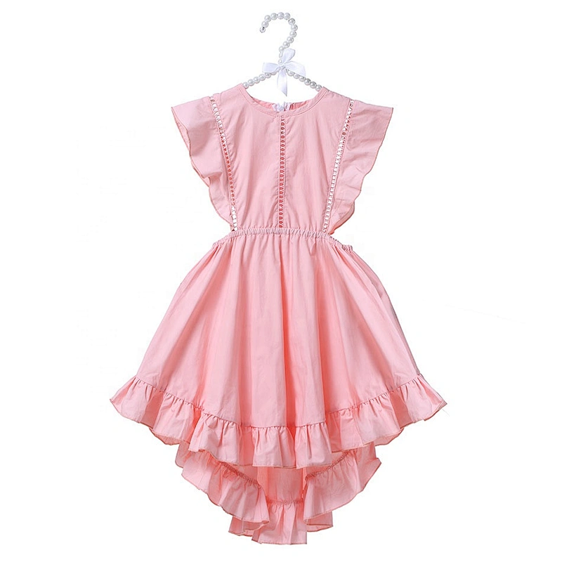 Fashionable Kids Baby Plain Pink Lace Flower Girl Dress