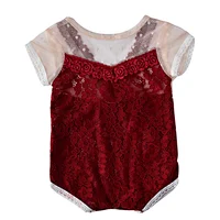 Newborn Flower Lace Romper Infant Baby Girl Ruffled  Short Sleeveless Jumpsuit  clothes