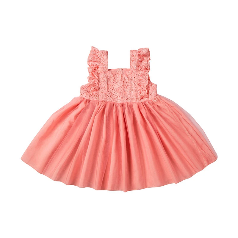 Modern Design  Custom Print Cotton Lace Seaside Bella Dresses Kids Baby Girl Dress