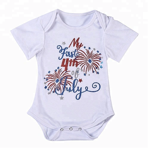 Baby Clothes Romper Wholesale Bodysuit Cotton Baby Onesie With 4th Of July Printed