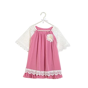 2018 Summer Cotton Beautiful Children Top Boutique Girls Party Dress Pearl Tunic Kids Baby Girl Dresses Wholesale