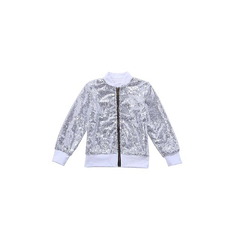 Children Girls Fashionable Sequin Long Sleeve Coats