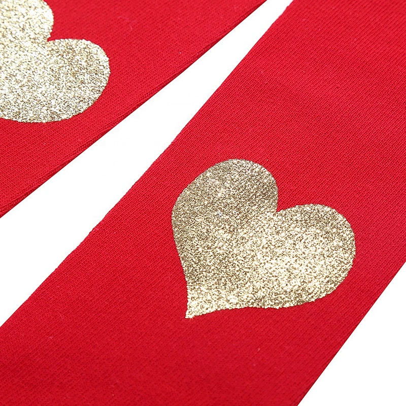 Simple and Elegant Design Heart Print Baby Girls Leg Warmers