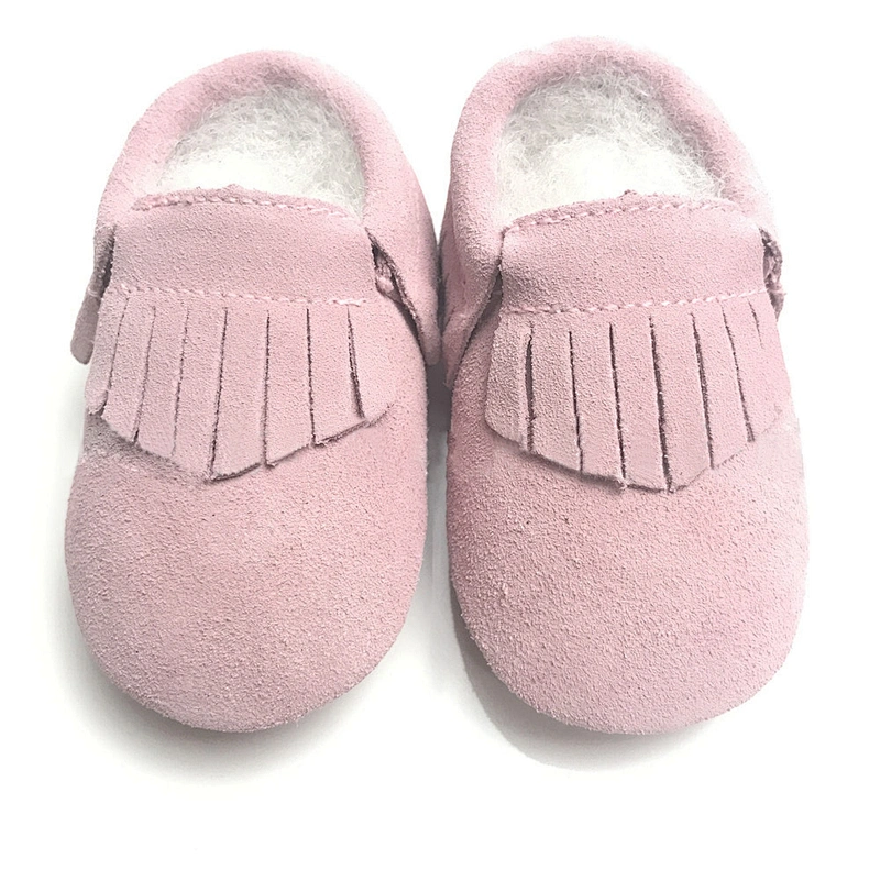 0-1Year Infant  Baby  Leather Shoes With Bows Suede Tassel Toddler Shoes For Girl