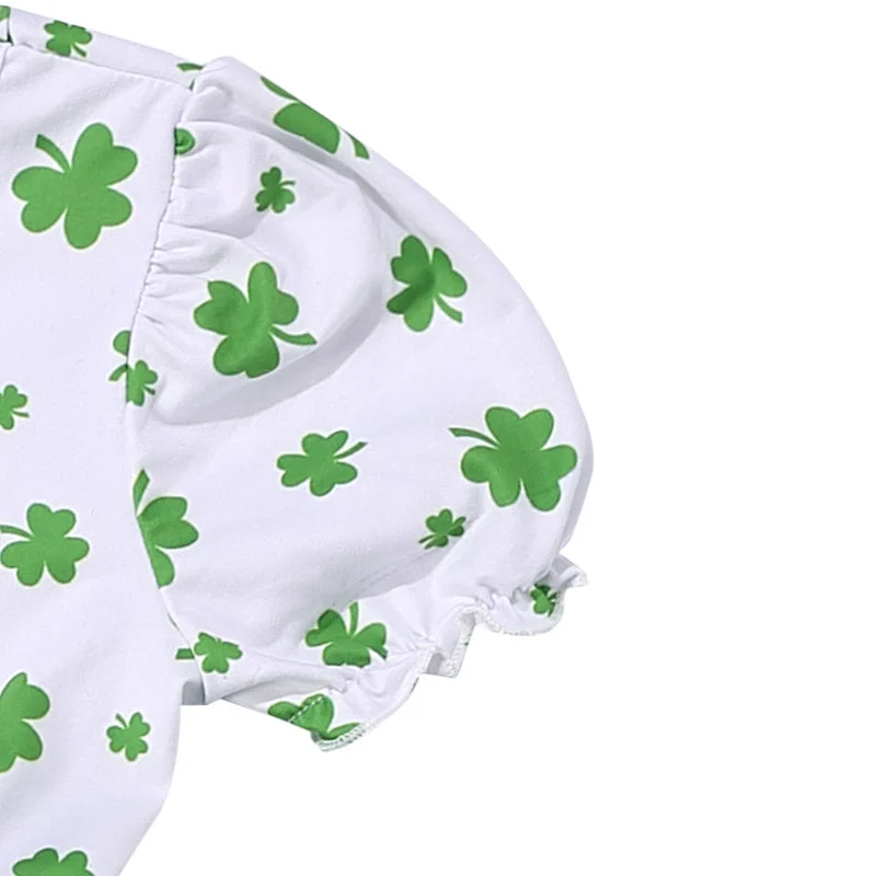 Popular wholesale short sleeve St.Patricks Day boutique girl dresses