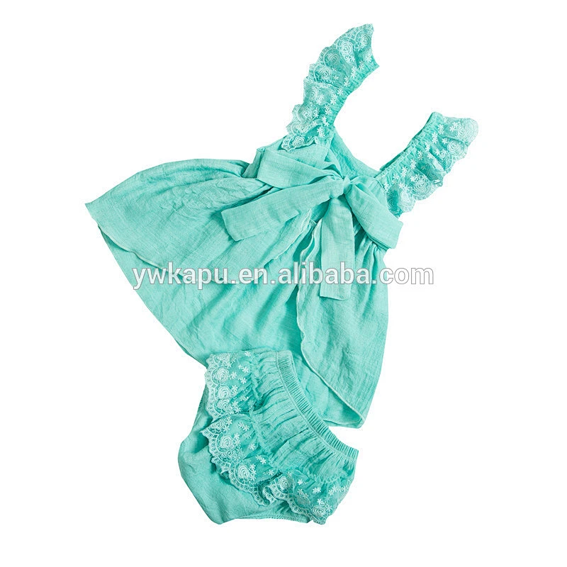 Wholesale children boutique clothes sets cute cotton swing dresses and bloomer set