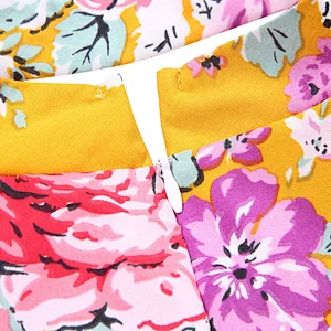 KAPU printing  designs long sleeve stylish printed flower young teen zipper top for small girl