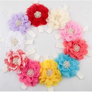 Baby Accessories Elastic Flower Headband for Baby Girls