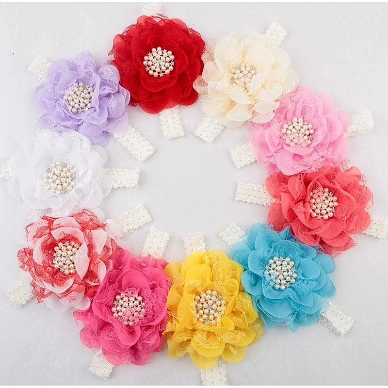 Baby Accessories Elastic Flower Headband for Baby Girls