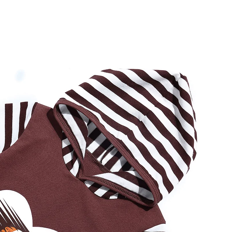 Cute Football Emotion Hooded Long Sleeve Baby Romper