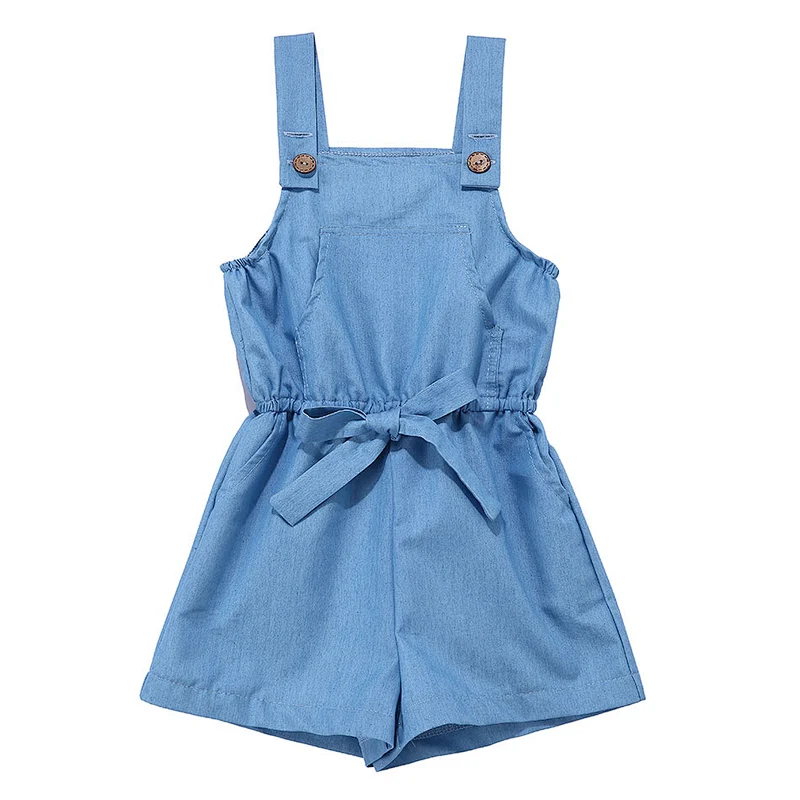 Popular Baby Denim Cotton Clothing  Denim Suspender Jumpsuit  For Baby Girls