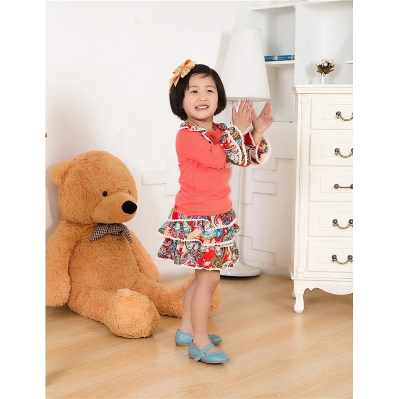 Wholesale baby clothes cotton frock designs baby girls' clothing set