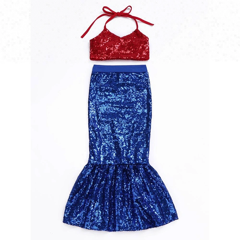 Wholesale sequin bikini swimwear mermaid girl costume fourth of July outfit