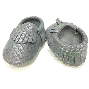 Infant Wholesale Genuine Leather Baby Shoes Mermaid Tassel Toddler Shoes For Girl
