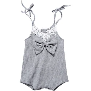 Infant and Toddler pretty baby girl sleeveless romper baby girls ribbon romper