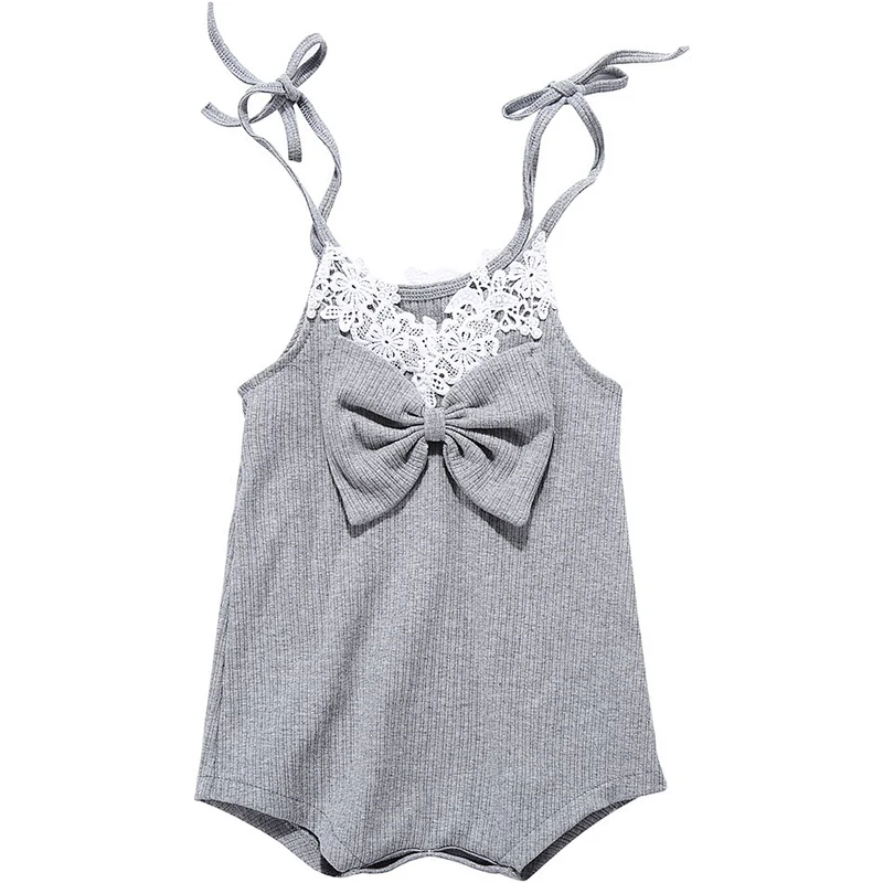 Infant and Toddler pretty baby girl sleeveless romper baby girls ribbon romper