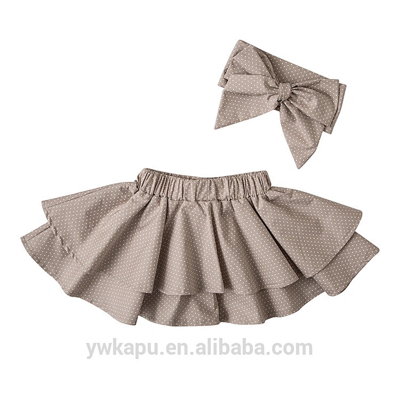 Wholesale Polka Dot Fashion Mini Skirt Headband Set For Girls