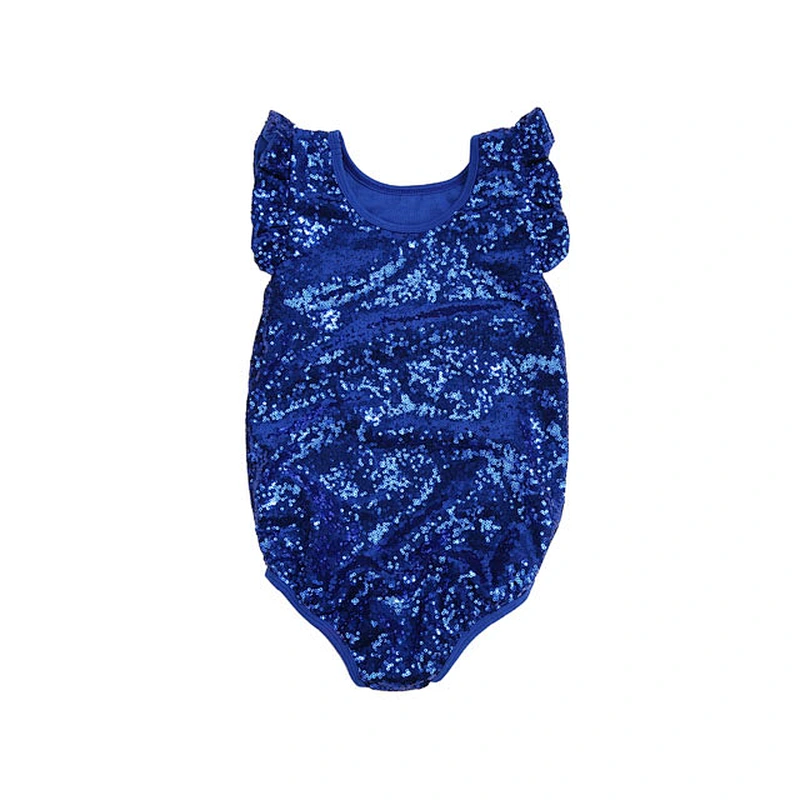 Cheap high quality sleeveless  wholesale baby clothes sequined baby rompers
