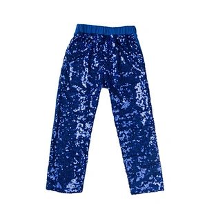 Fancy Gold Sequin Twinkly Long Pants for Kids Boys and Girls Hip-hop Dance