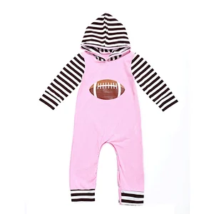 Cute Football Emotion Hooded Long Sleeve Baby Romper