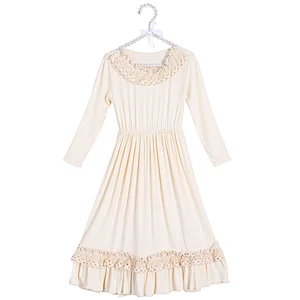 Hot Sale Girl dresses Ball gown Vintage Lace Maxi Dress Baby Girl Wedding Dress For Girl