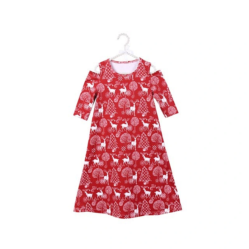 2018 New Design Girls Boutique Pretty Off Shoulder Floral Dress