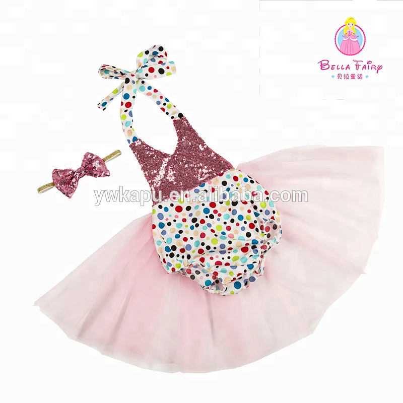 Kapu Factory wholesale high quality new style baby girl clothes sequin beach bubble romper tutu sets