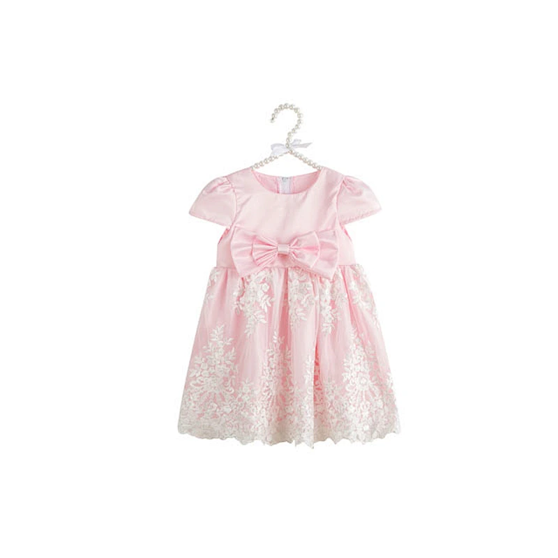 Elegant  Short Sleeve Lovely Baby Girl Dress Wholesale Children's Boutique Clothing