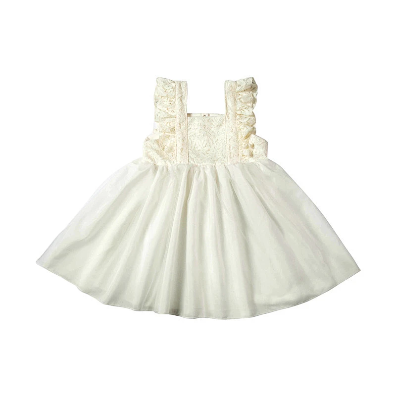 Modern Design  Custom Print Cotton Lace Seaside Bella Dresses Kids Baby Girl Dress