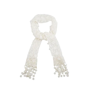 Baby Girl Wholesale Fashion Lace Scarf Ivory Vintage Style Flowers Scarf Trim Scarf