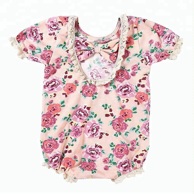 Wholesale newborn boutique clothing baby floral romper baby girl romper