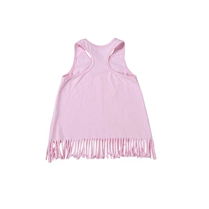 High quality white ruffle girl tank top fancy unicorn printed girls boutique clothing