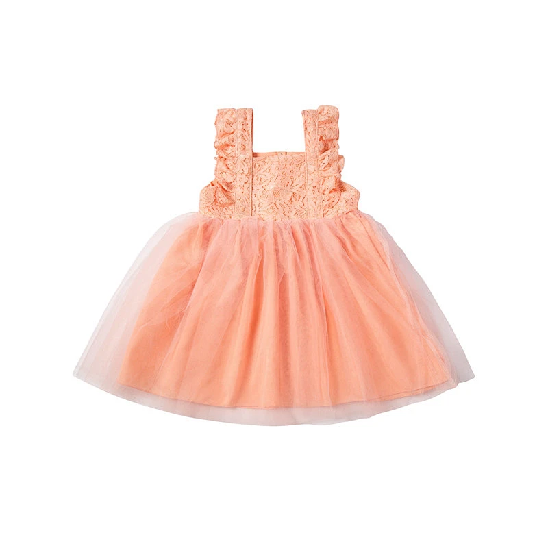 Modern Design  Custom Print Cotton Lace Seaside Bella Dresses Kids Baby Girl Dress