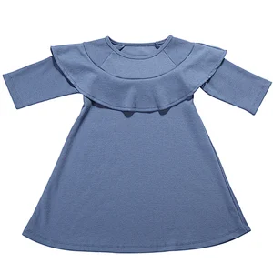 Solid Color Kids  Top Baby Tunic Dress Cute Boutique Girls Dresses Baby Cotton Dress Wholesale
