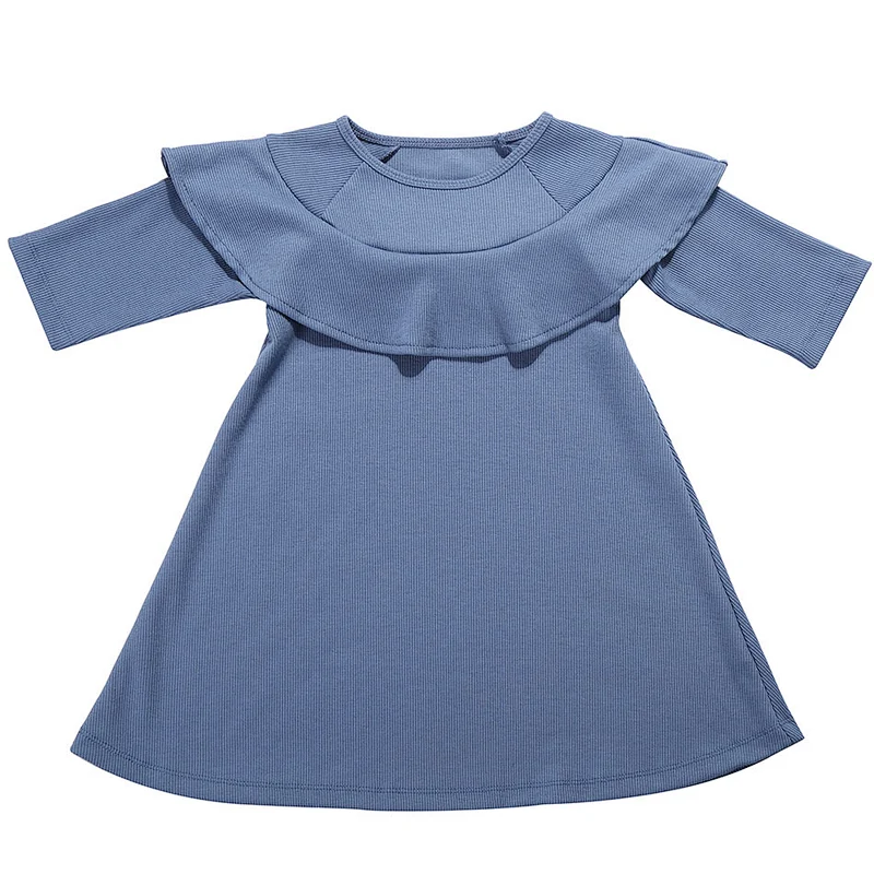 Solid Color Kids  Top Baby Tunic Dress Cute Boutique Girls Dresses Baby Cotton Dress Wholesale