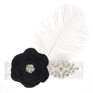 Baby Girl Hair Accessories White Feather Headband Baby Party hair Band