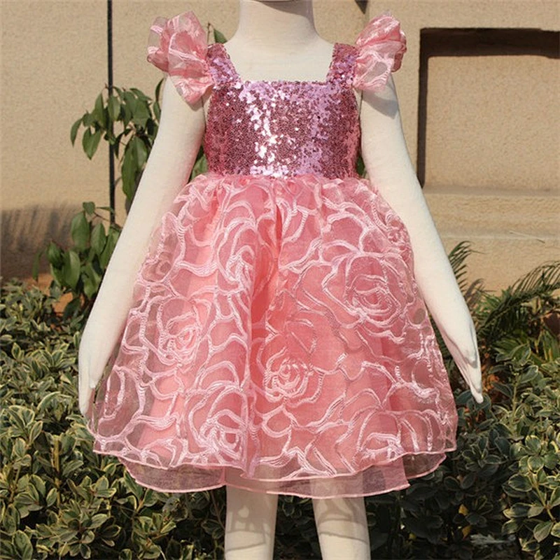 Fashion sequin top sequin dress baby lovely dress for the beautiful design